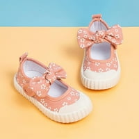 Eczipvz Toddler Shoes Гумето подметка дете дете флорално отпечатано платно, изходящо бебе лък детски обувки ботуши за бебета момичета 12- месеца