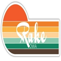 Rake Iowa Sticker Retro Vintage Sunset City 70S Естетичен дизайн