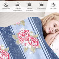 Цветни цветя райета одеяло с възглавница калъф за легло диван хол ултра меко хвърляне на пътуване одеяло благодарение на подарък одеяло за съпруга жени