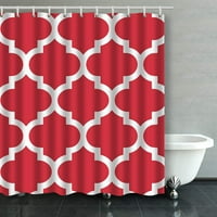 Марокански quatrefoil в макова червена завеса за душ баня