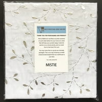 Чиста бяла завеса за прозорци Валанс: Сребърна повдигната метална ботанически дизайн, баня и още колекция Valance 56in W 15in L)