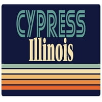 Cypress Illinois Vinyl Decal Sticker Retro дизайн