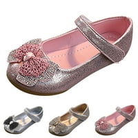 Летни деца сандали момичета ежедневни обувки кръг пръст с ниска пета кука цикълът Rhinestone Dress Dance Shoes Размер 35