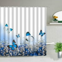 Пейзаж душ завеса комплект животни растение цветя пеперуда пролетна природа баня екран модерен китайски стил висящи завеси