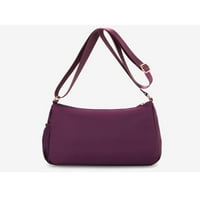 Sanviglor дами чанти за рамо чанти с цип чанта с голям капацитет водоустойчива чанта с много джобове жени найлонови регулируема каишка Crossbody Designer Purple
