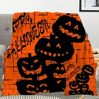 Хелоуин одеяло с калъф за възглавници, фентъзи одеяло за Хелоуин за ужас класически филмов декор за дома,112,52x59 ''