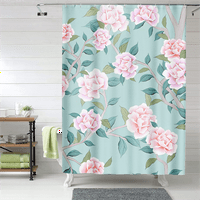 Завеса за душ, харесваща практична сладка шаблонна обшивка за завеса за семейство за мокра стая с куки, размер