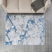 Колекция абстрактна дизайн сребърна синя машина, която се измива супер мека площ килим