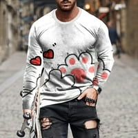 3d риза за мъже сърце Графичен щампа с дълъг ръкав готино забавно тениски на Свети Валентин за мъжки момчета модерни улични дрехи ежедневни стилни
