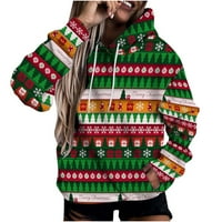 Суитчъри за жени Коледни разчистване сделки, Aieott Plus размер Суичър с качулка, върхове за пуловер